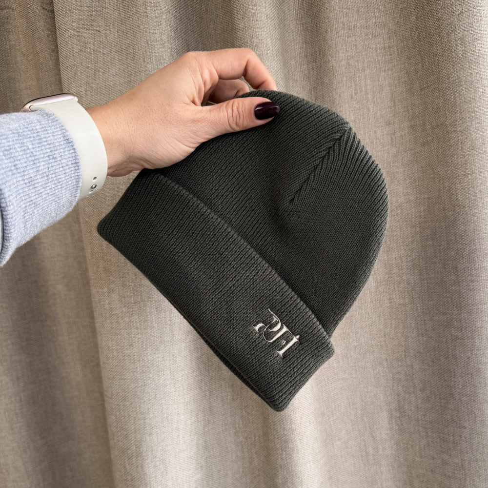 Knitted organic beanie - Green