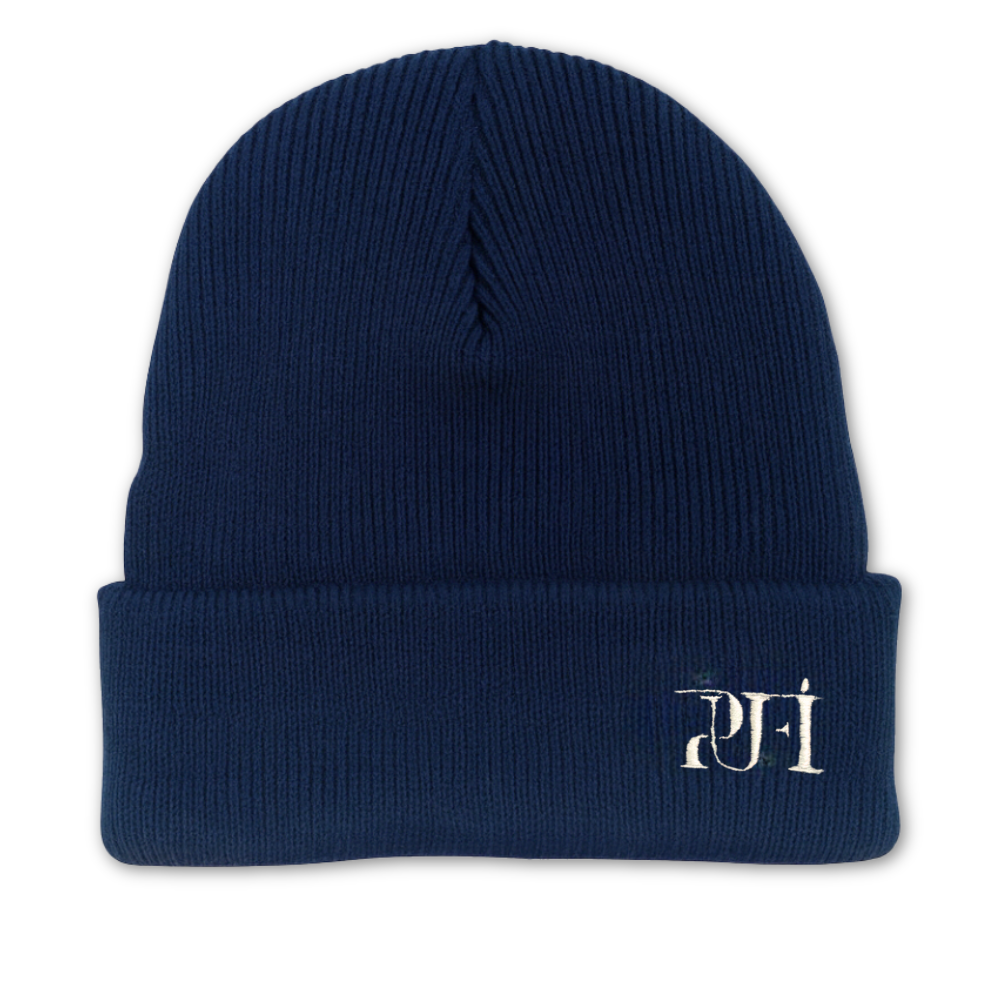 Knitted organic beanie - Oxford navy