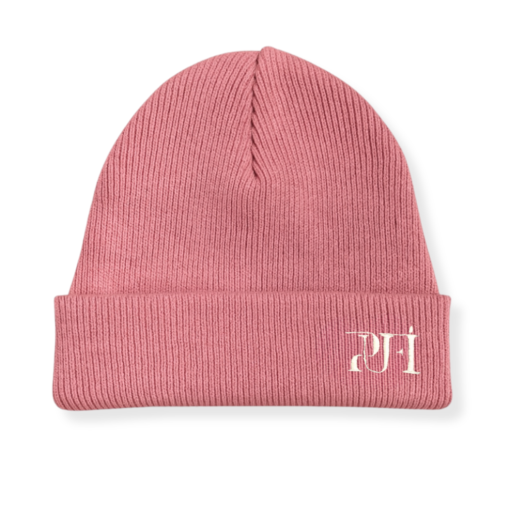 Knitted organic beanie - Rose