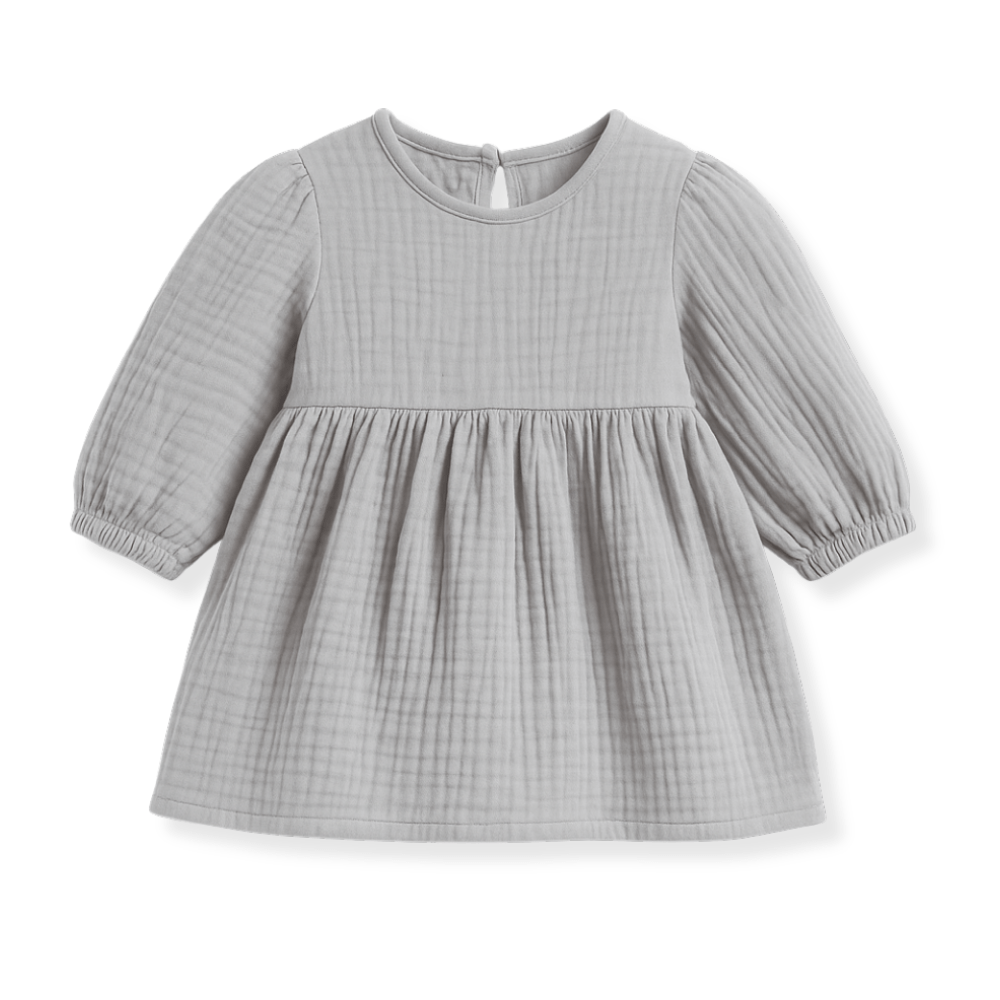 Otroška oblekica muslin - SIVA - PUFFI
