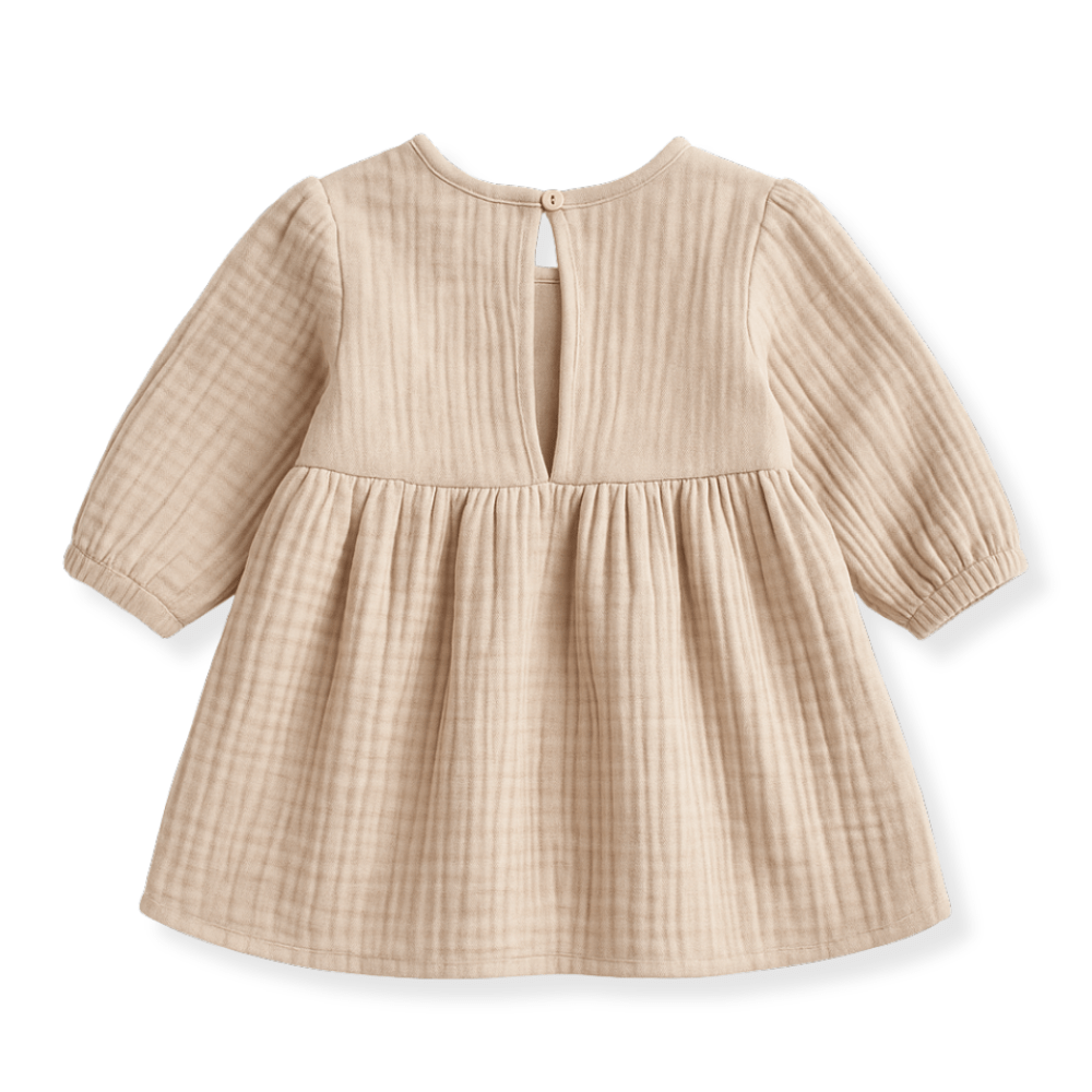 Otroška oblekica muslin - Svetlo bež - PUFFI