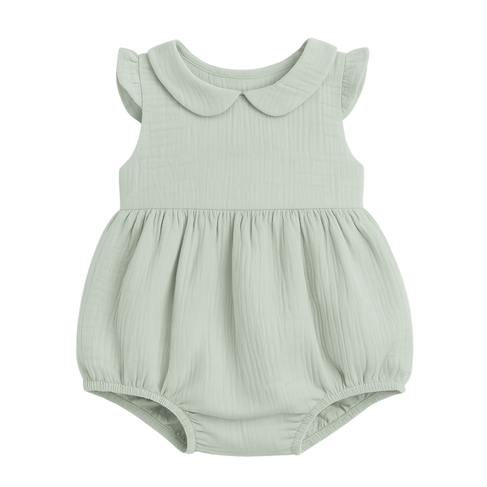 Otroški muslin romper z naborki - Mint - PUFFI