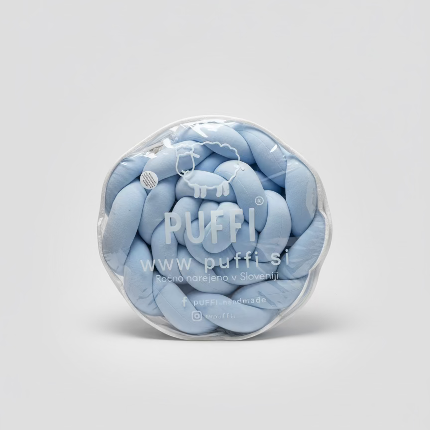 Enojna obroba za otroško posteljo PLIŠ BABY BLUE 240cm