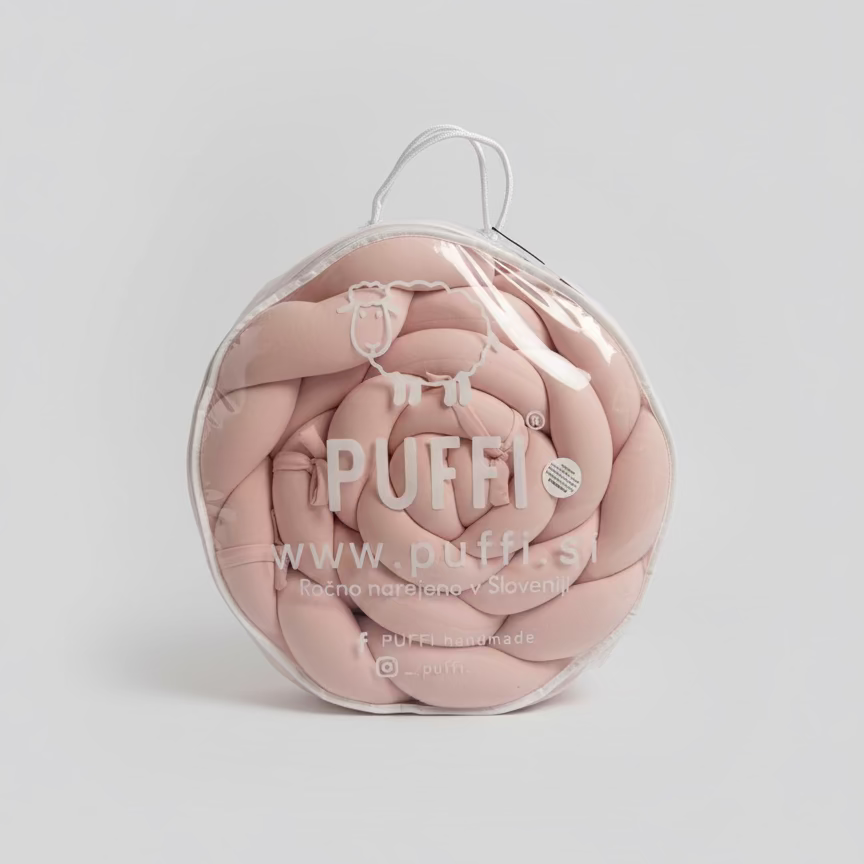 Enojna obroba za otroško posteljo JERSEY SOFT PINK