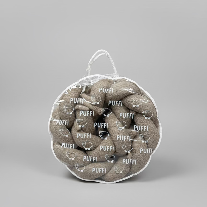 Enojna obroba za otroško posteljo BOUCLE DARK BEIGE