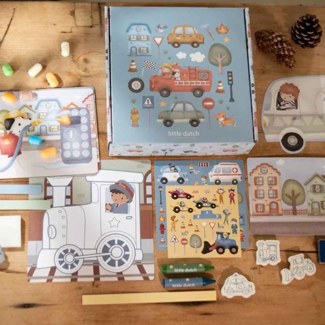 Little Dutch Kreativna škatla XL Jim &amp; Friends - vsebina