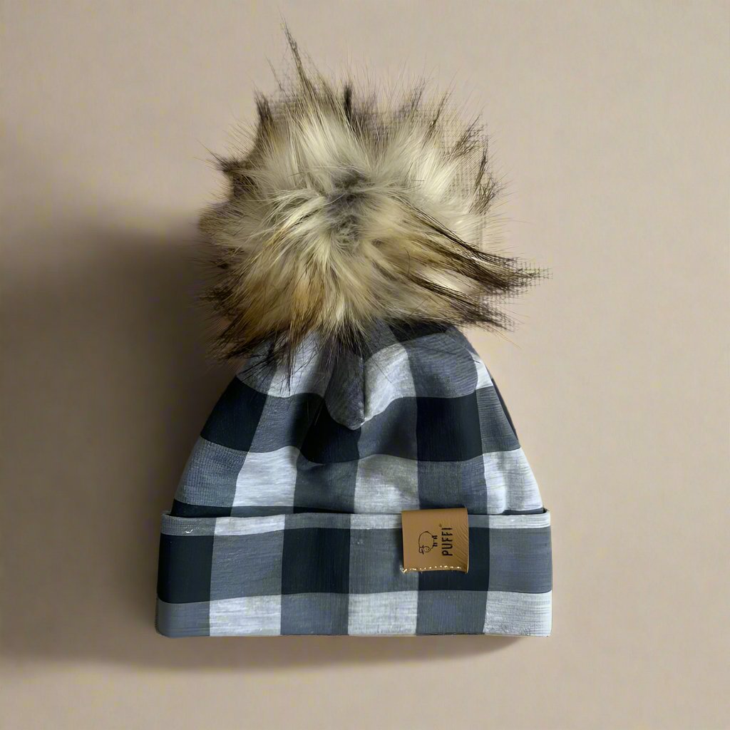 Buffalo Kapa podložena - Siva + POM POM - PUFFI