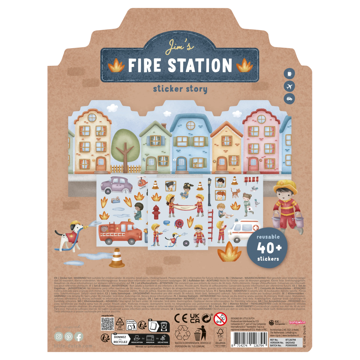 Little Dutch® Knjižica z nalepkami za večkratno uporabo Jim &amp; Friends