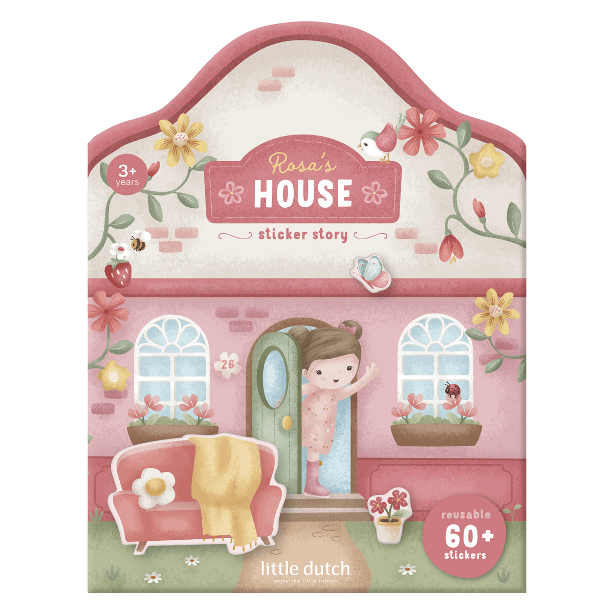 Little Dutch® Knjižica z nalepkami za večkratno uporabo Rosa &amp; Friends