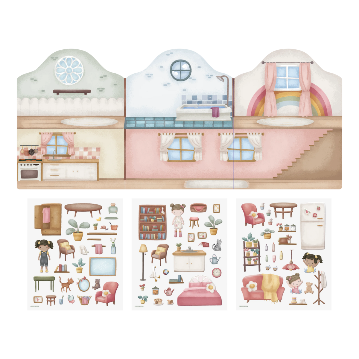 Little Dutch® Knjižica z nalepkami za večkratno uporabo Rosa &amp; Friends