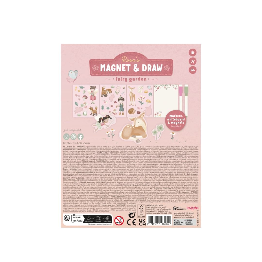 Little Dutch Magnetna knjiga aktivnosti Rosa Fairy Garden - PUFFI