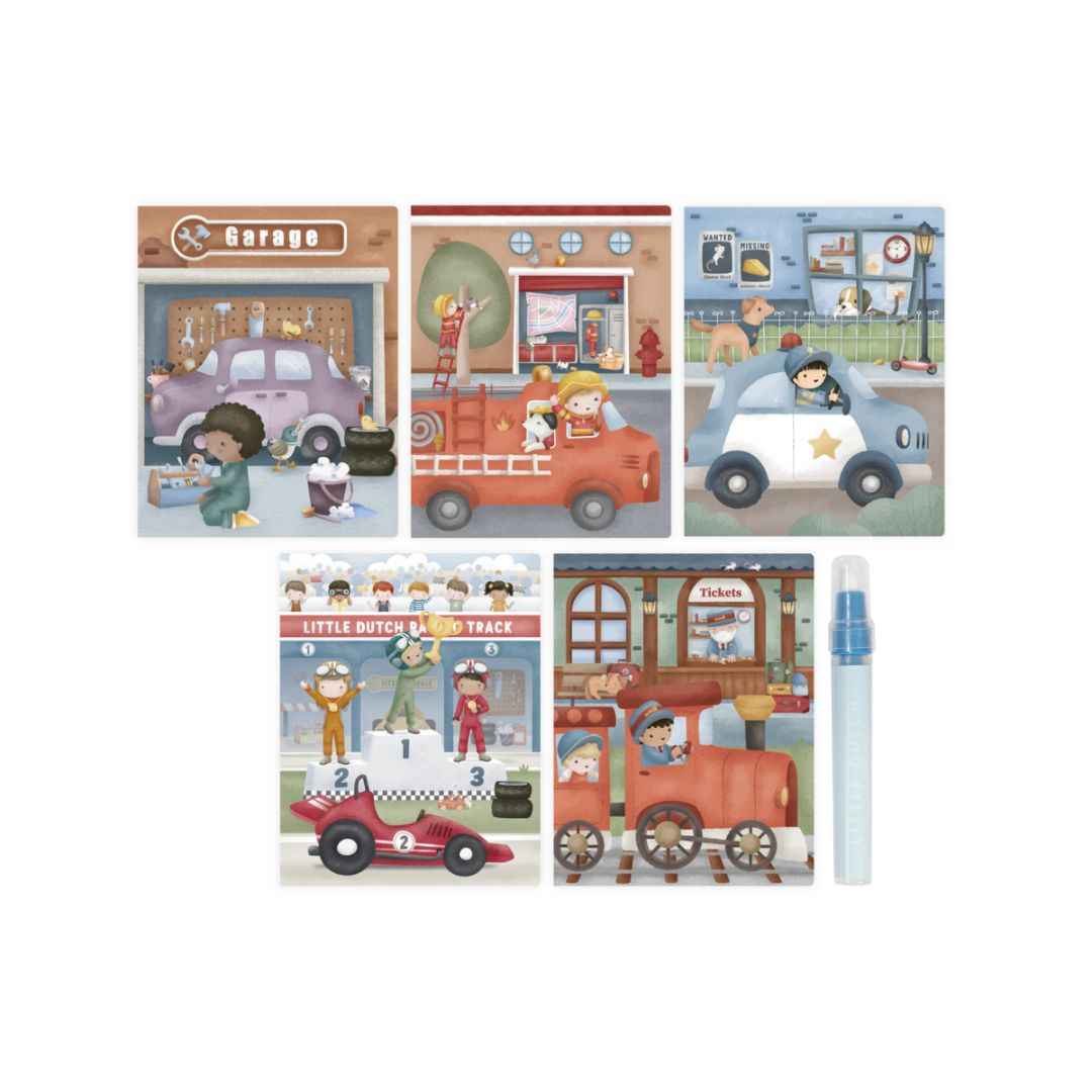 Little Dutch Water magic book Jim Vehicles - PUFFI