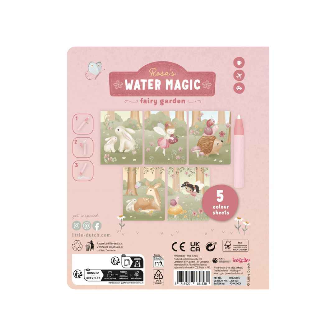 Little Dutch Water magic book Rosa Fairy Garden - PUFFI