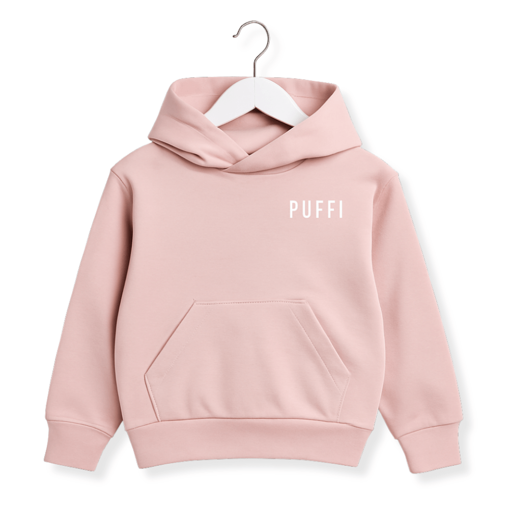 Otroška jopa Hoodie - Puder roza - PUFFI
