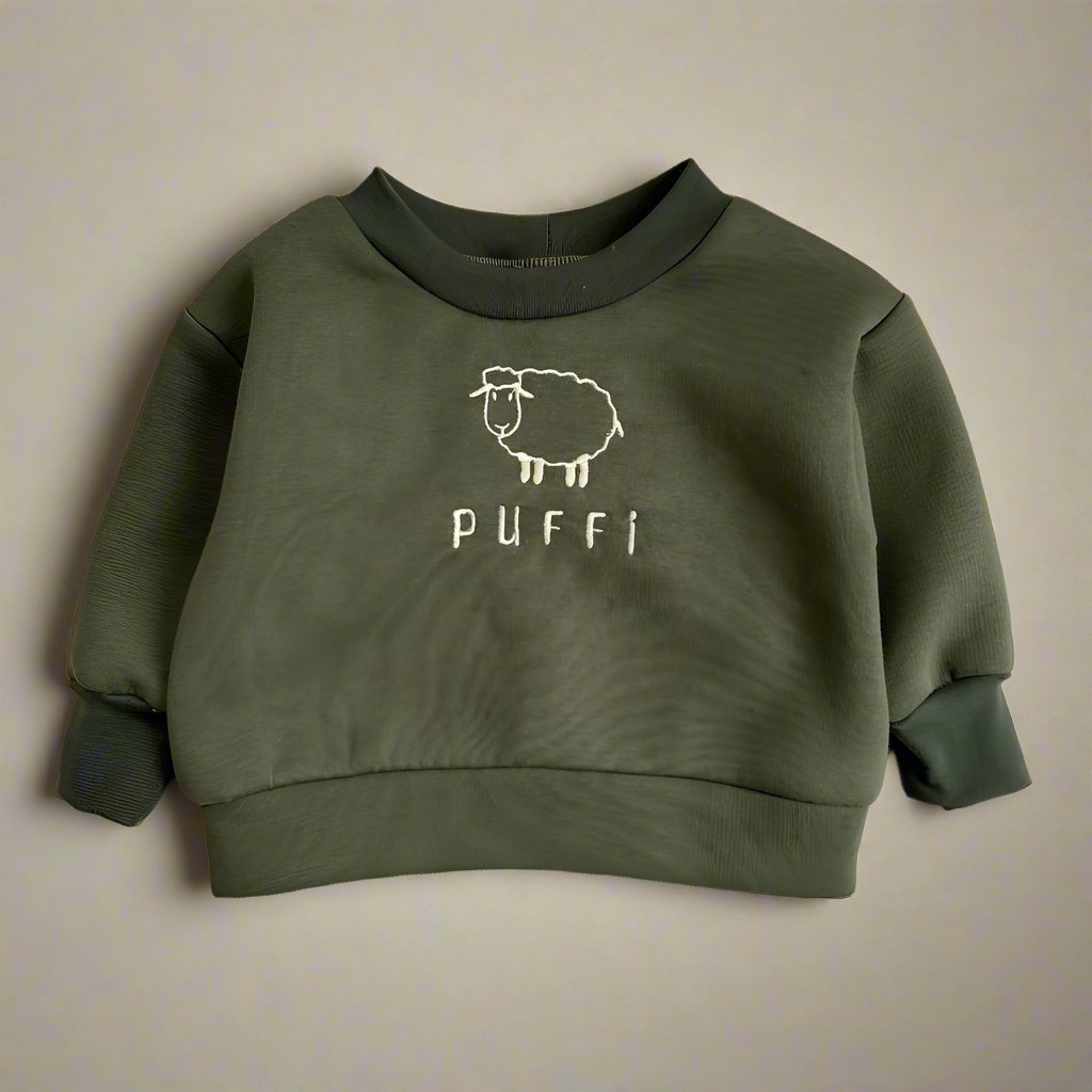 Otroška jopa - Sweatshirt debela GREEN - PUFFI
