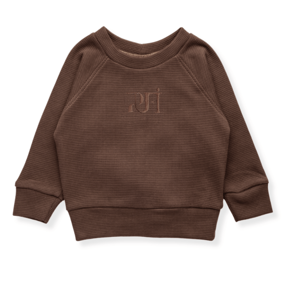 Otroška Jopa waffle MONOCROME - Kostanj - PUFFI