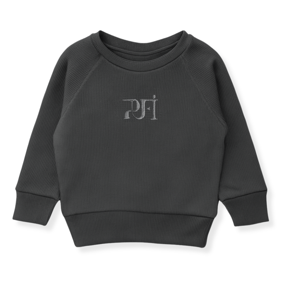 Otroška Jopa waffle MONOCROME - Temno siva - PUFFI