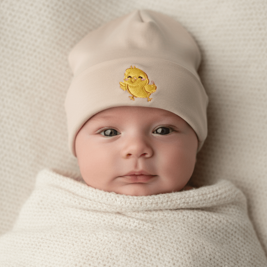 Otroška kapa Beanie - Piščanček - PUFFI