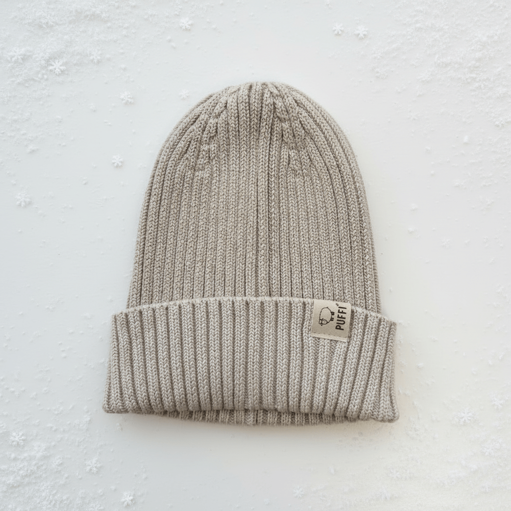 Otroška kapa Knitted - Bež - PUFFI