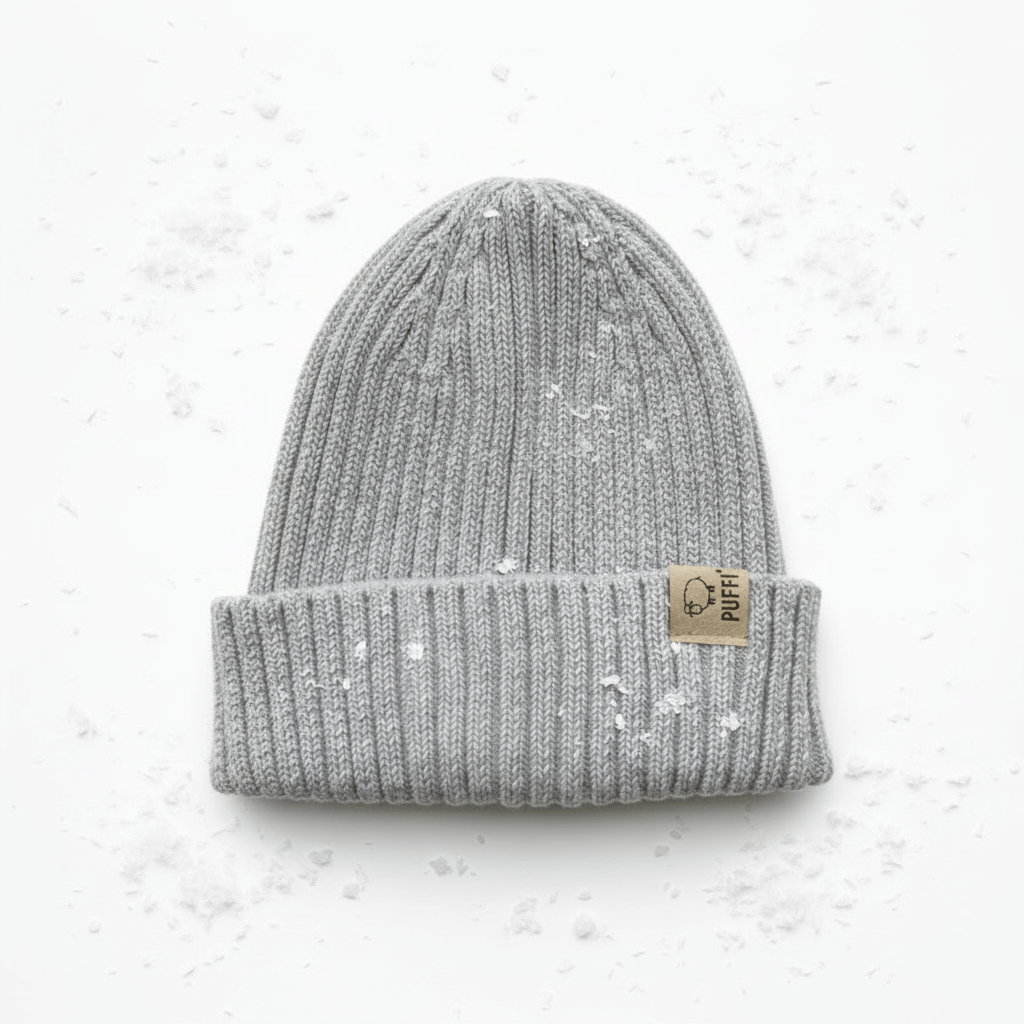 Otroška kapa Knitted - Siva - PUFFI