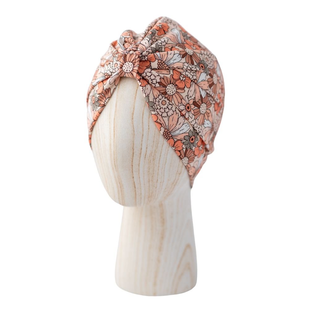 Otroška kapa Turban - Cheerfull Flower Peach - PUFFI