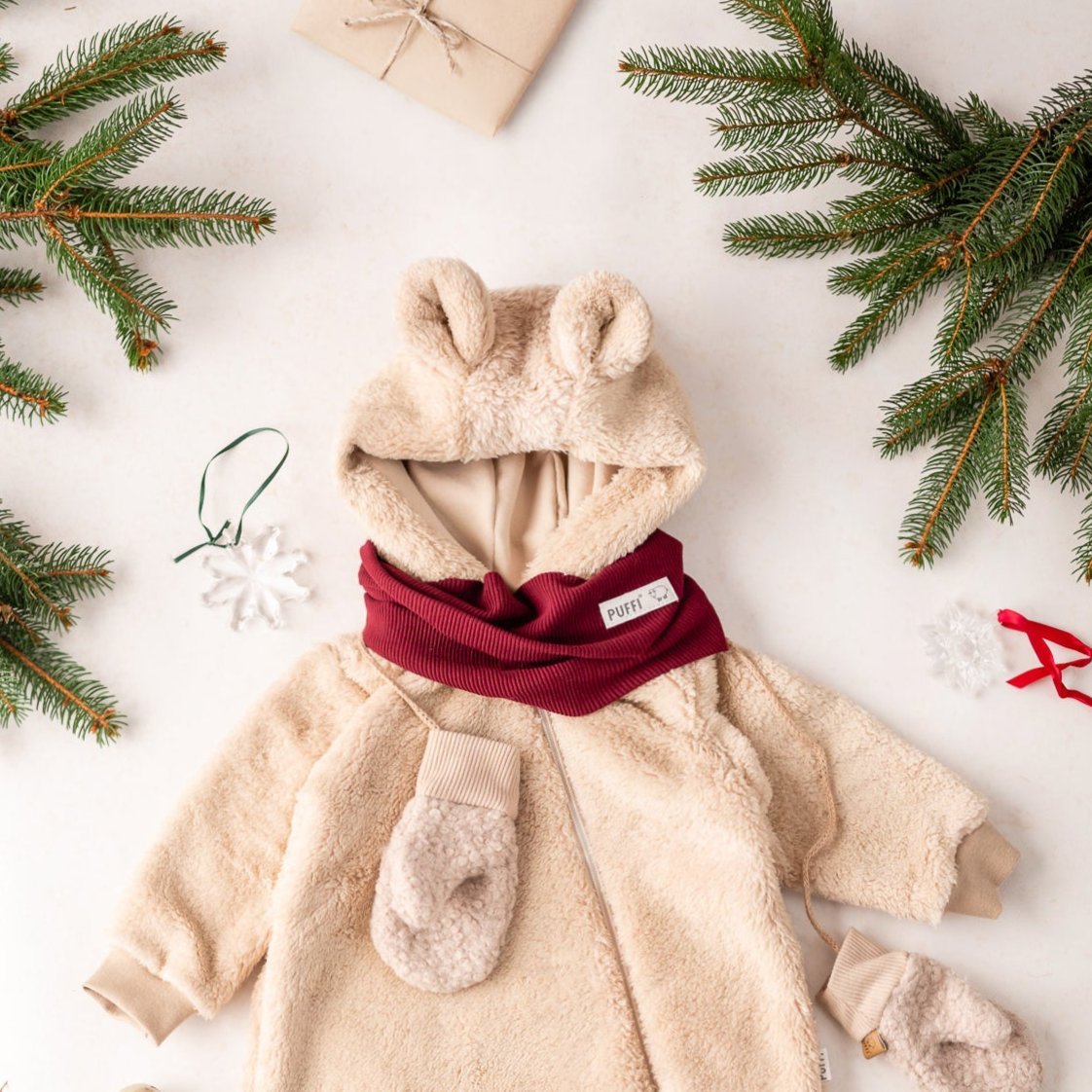 Otroški Pajac TEDDY LIGHT BEIGE - PUFFI