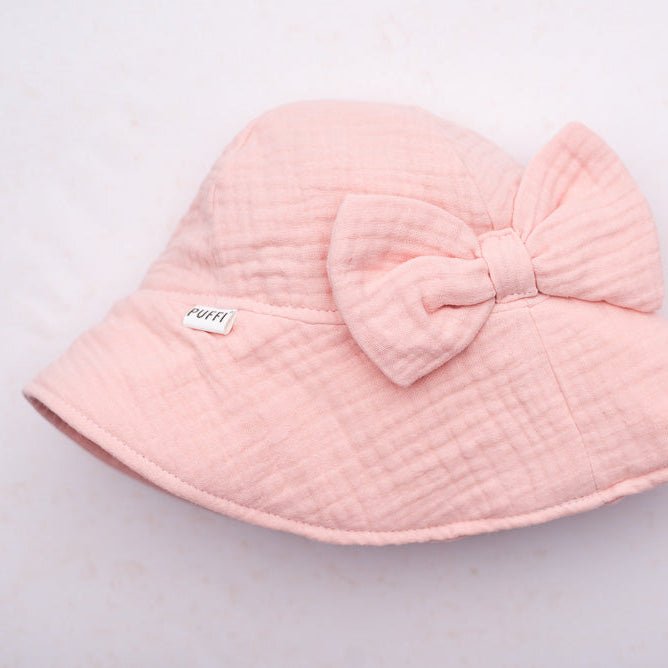 Otroški poletni klobuček z mašno, Rose - PUFFI
