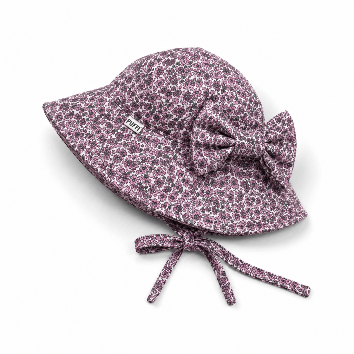 Otroški poletni klobuček z mašno, Vintage Berry - PUFFI