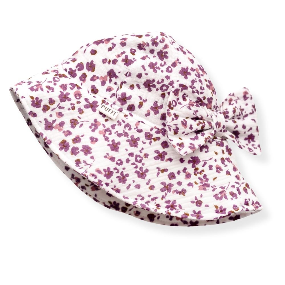 Otroški poletni klobuček z mašno, Violet - PUFFI