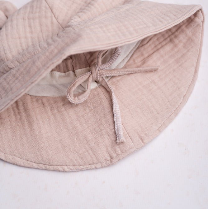 Otroški poletni klobuček z ušeski, Beige - PUFFI