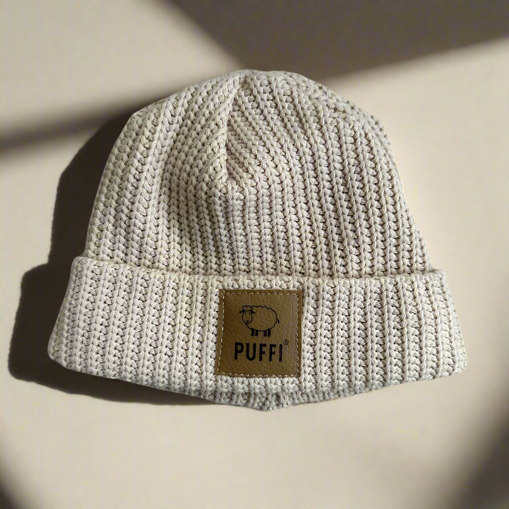 Pletena Kapa podložena - Beige - PUFFI