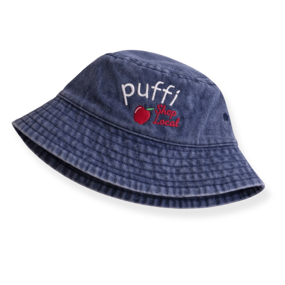 Puffi otroška bucket kapa Shop Local – UPF50+ zaščita | modra - PUFFI