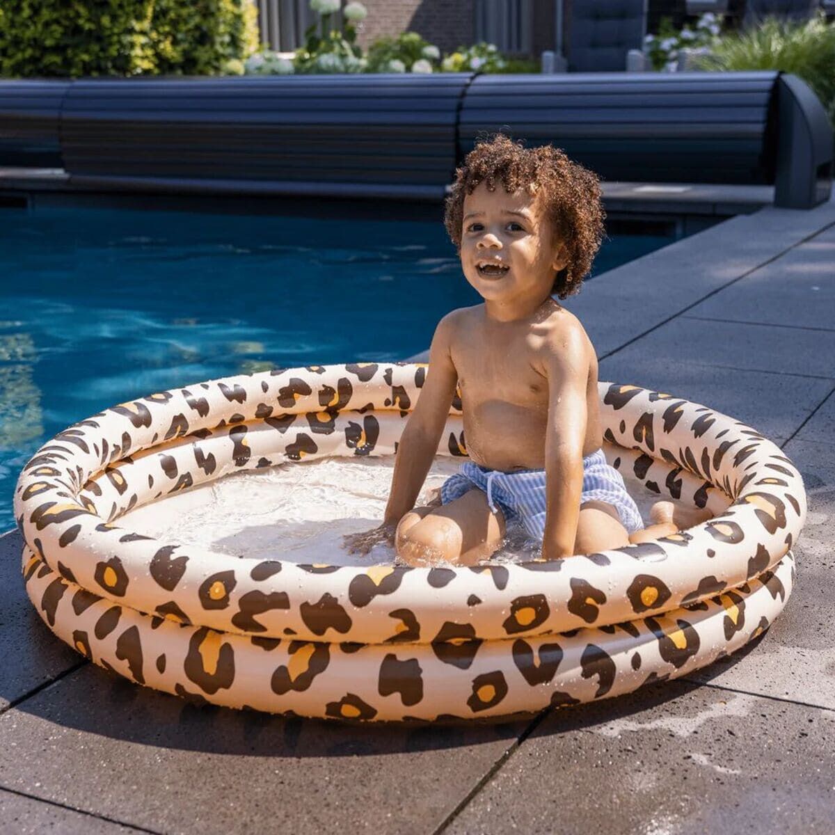 Swim Essentials Otroški bazen 100cm, Beige leopard - PUFFI