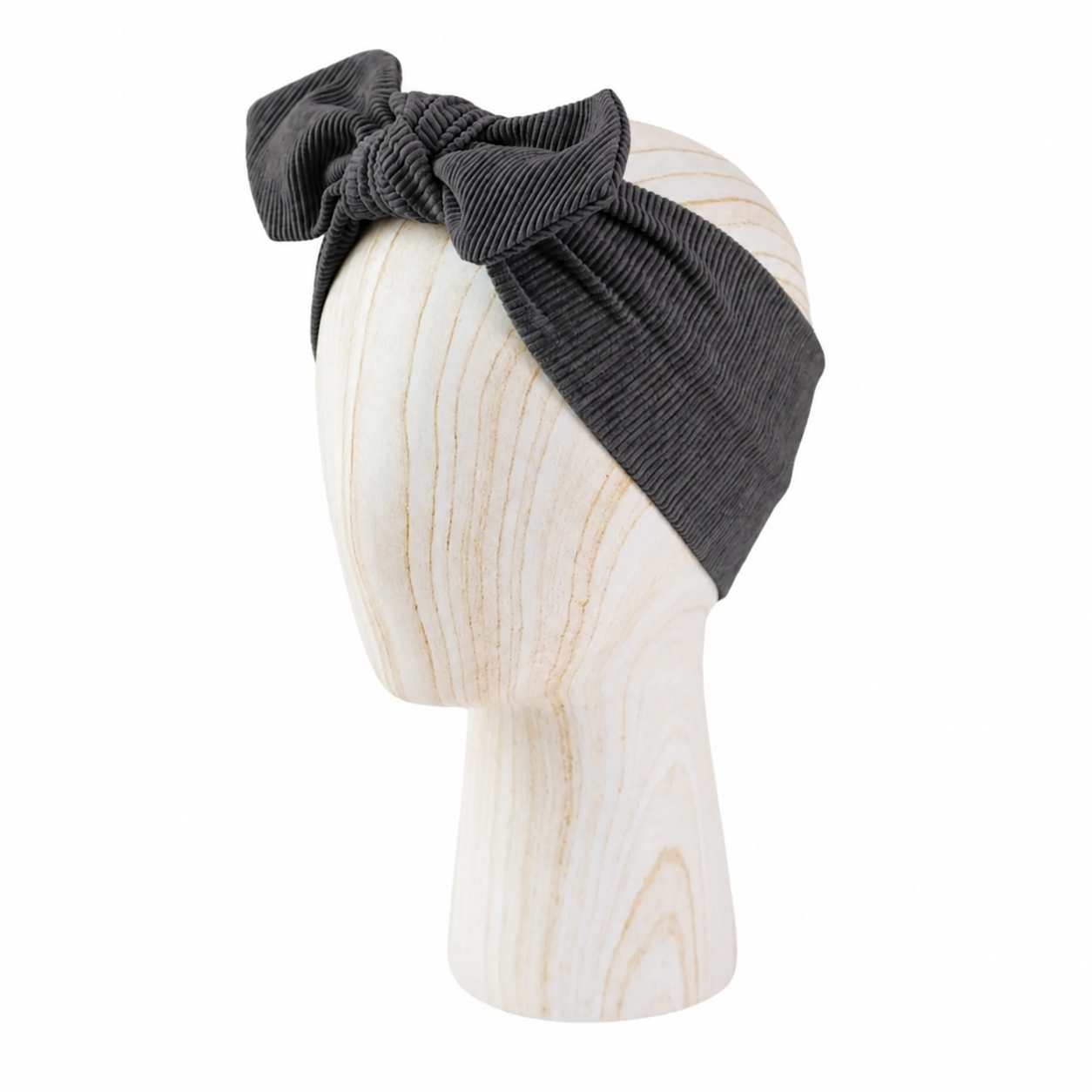 Kids' headband WITH BOW 2in1, ribbed, OLIVE GREEN