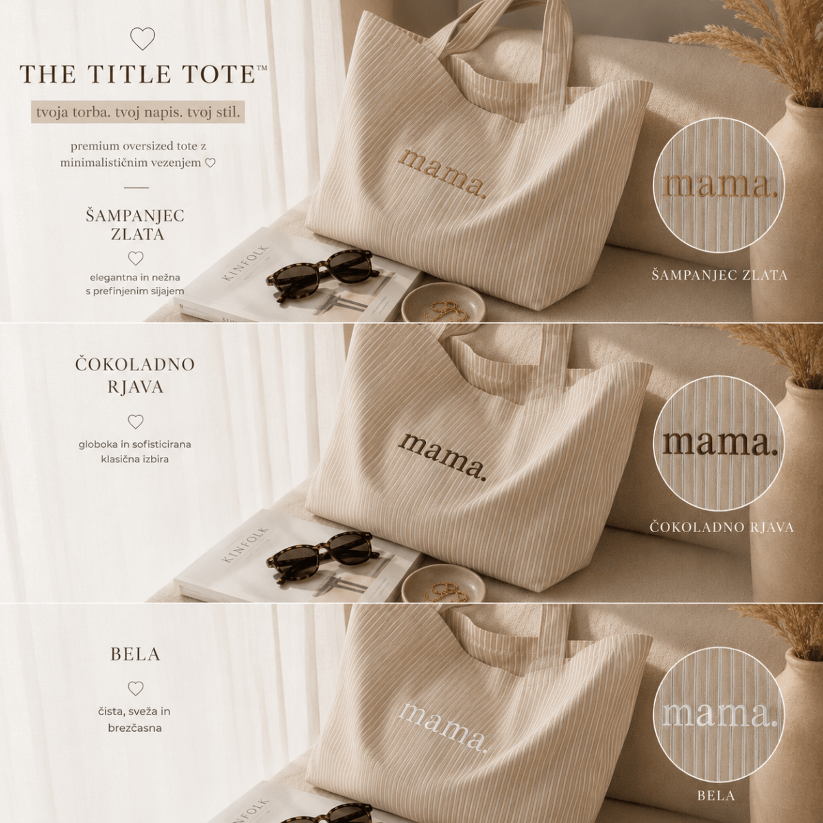 The Title Tote bag - Beige - PUFFI