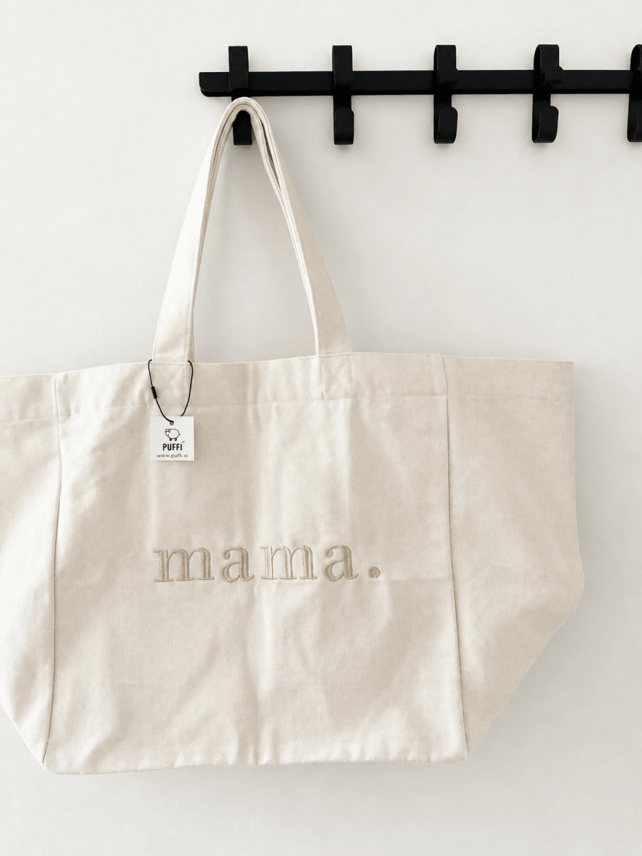 The Title Tote bag - Plain Beige - PUFFI