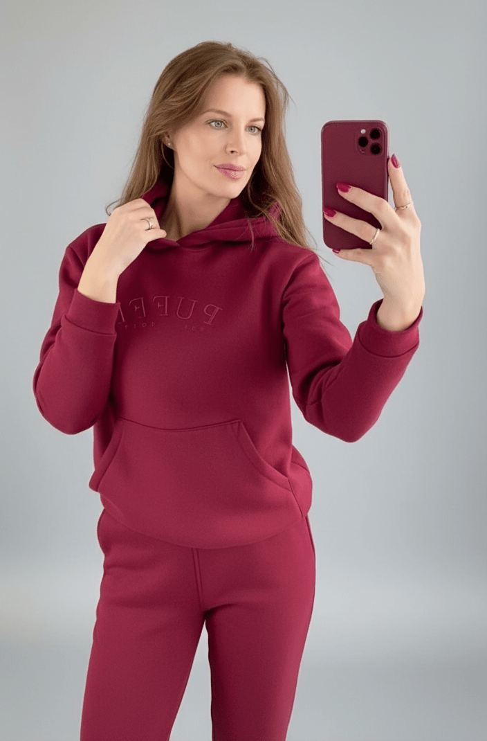 Ženska jopa COZY - Bordo Rdeča - PUFFI