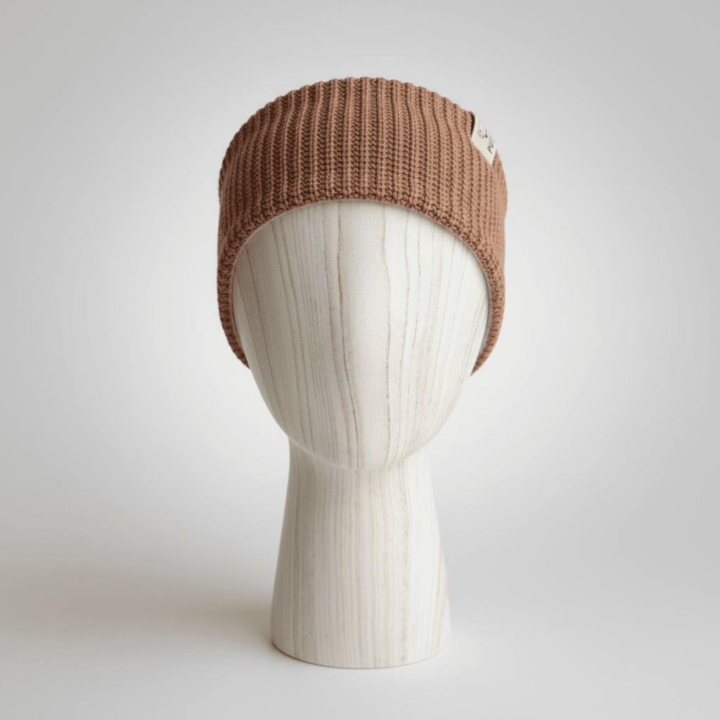 Zimski trak pleten podložen - KAMELJA - PUFFI