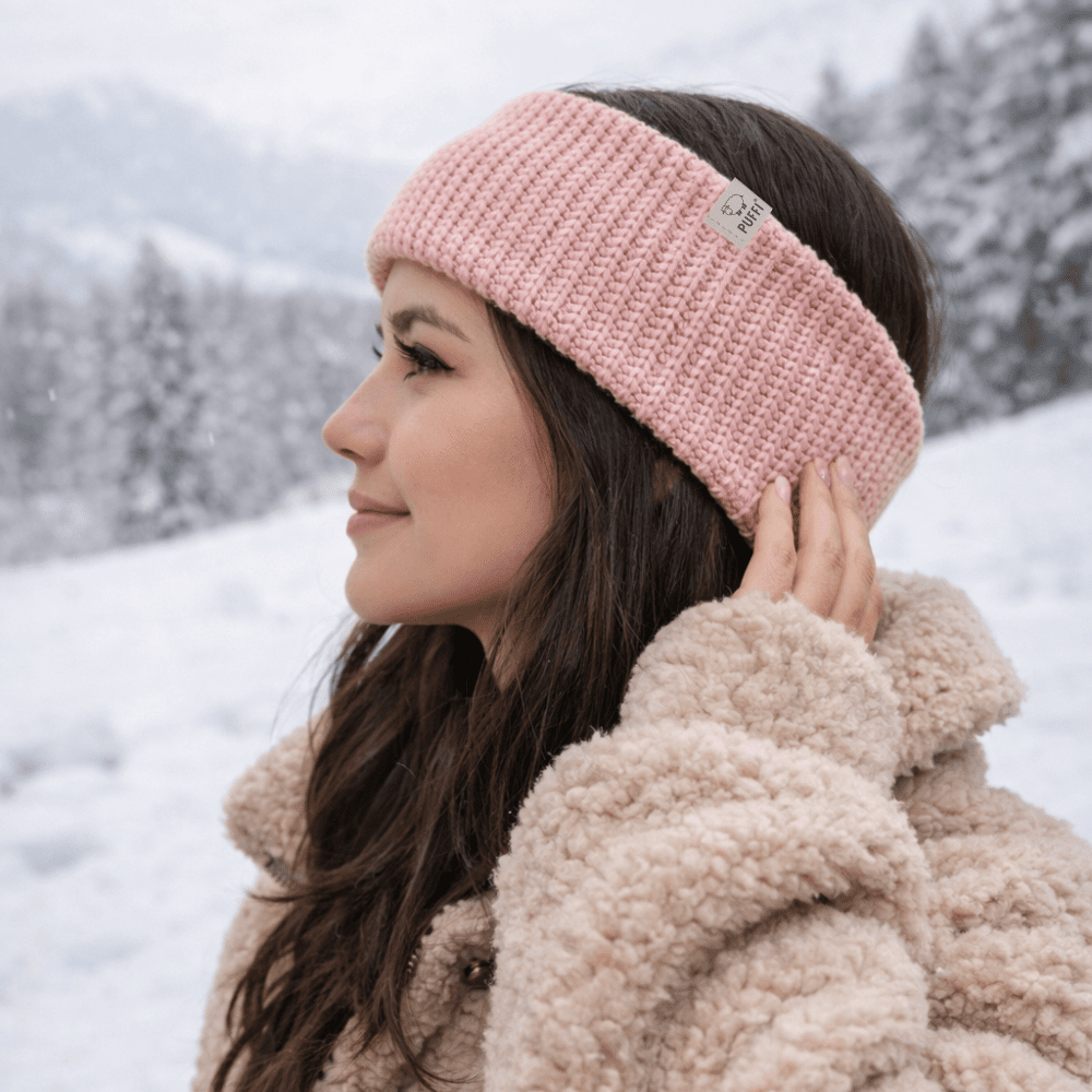 Zimski trak pleten podložen - ROZA - PUFFI